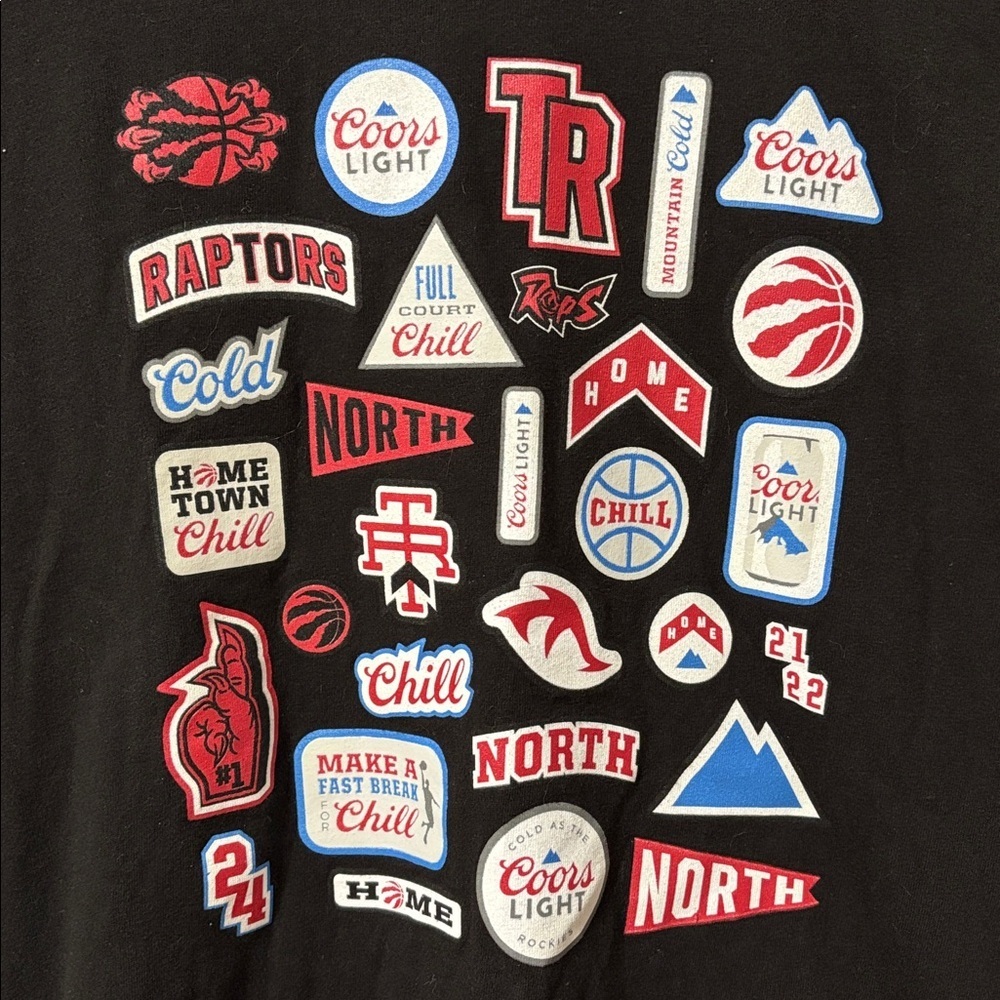 PEACE COLLECTIVE (XS) X COORS LIGHT Raptors Graphic Long Sleeve Tee Unisex RARE - Picture 3 of 9